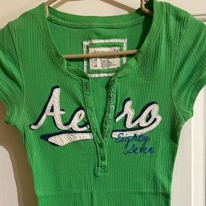 Aeropostale Aéropostale STRETCH M Medium Green T-Shirt 87 Eighty Seven